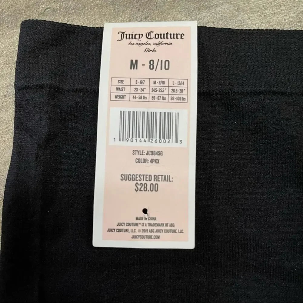 Juicy Couture Girls Black Boyshorts Panties Size M 8/10
